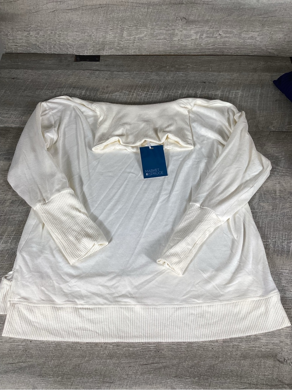 Market & Spruce Cream Long Sleeve Knit Top size XL